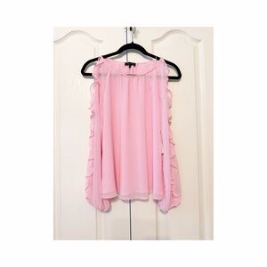 1. State Cold Shoulder Ruffle Sleeves Blouse in Peony Pink Size XS NWT